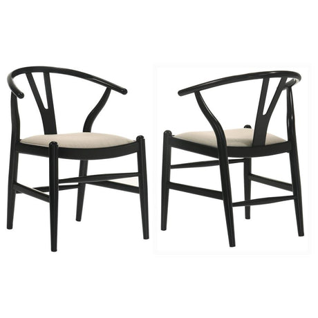 Crestmont Wood Wishbone Dining Side Chair (Set of 2) Black