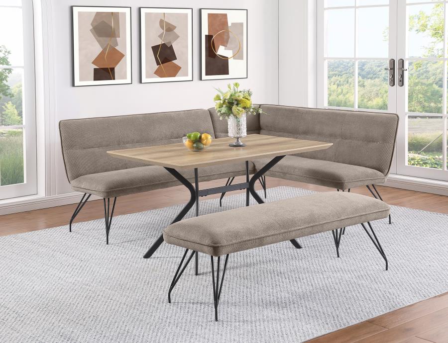 Dodson - Fabric Upholstered L-Shaped Nook Dining Bench - BEL Furniture