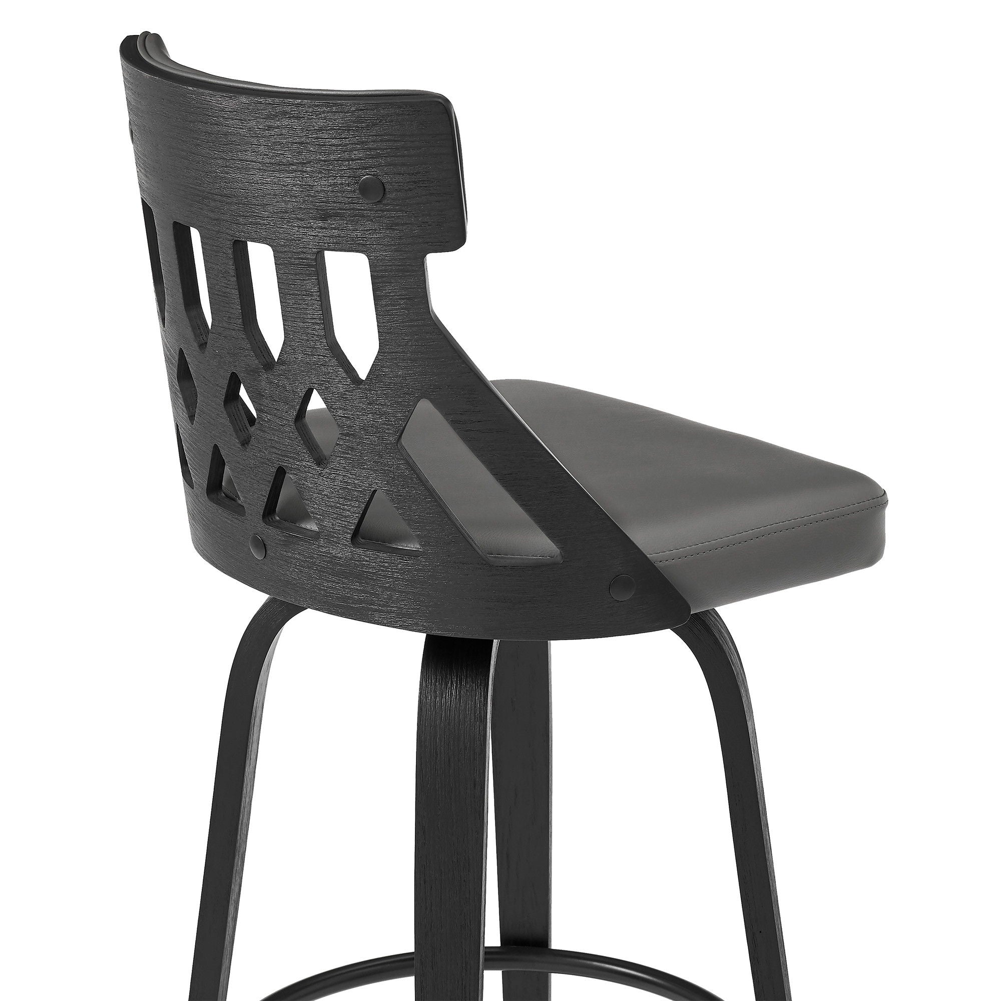 Swivel Backless Bar Height Bar Chair - Gray / Black