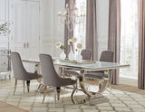 Antoine Rectangular Glass Top Dining Table Set Grey