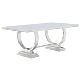 Antoine Rectangular Glass Top Dining Table Set Grey
