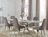 Antoine Rectangular Glass Top Dining Table Set Grey