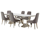 Antoine Rectangular Glass Top Dining Table Set Grey