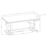 Antoine Rectangular Glass Top Dining Table Set Grey