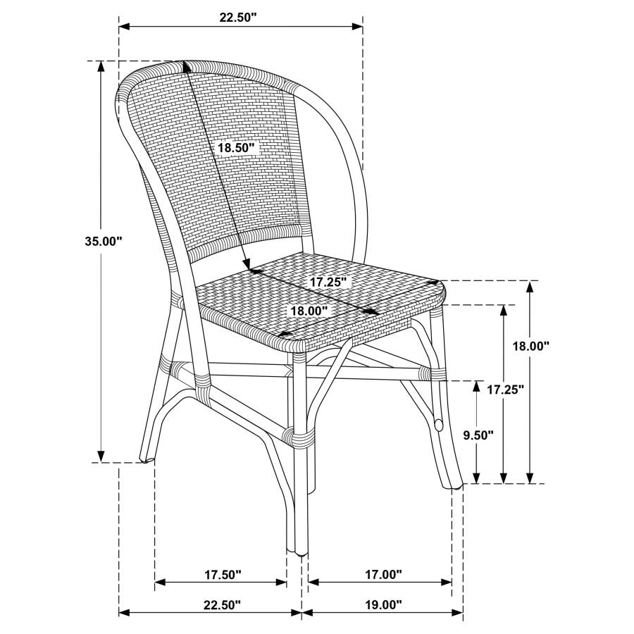 Lexley - Woven Rattan Dining Side Chair (Set of 2) - Brown