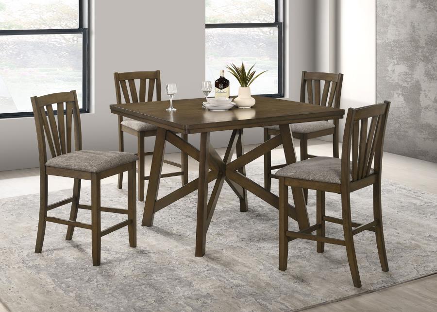 Canfield 5-piece Counter Height Dining Set Brown