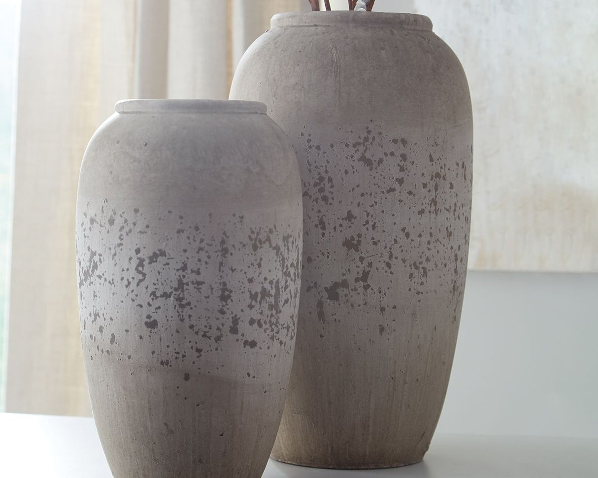 Dimitra - Brown / Cream - Vase Set (Set of 2) by Signature Design by Ashley® | Bel Furniture