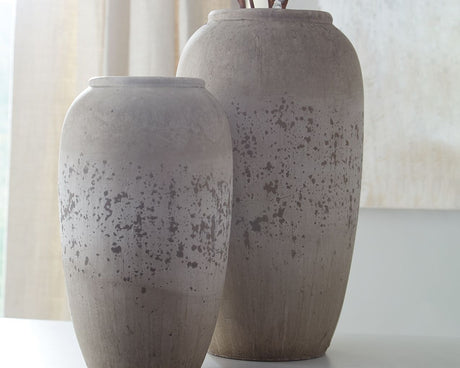 Dimitra - Brown / Cream - Vase Set (Set of 2) by Signature Design by Ashley® | Bel Furniture