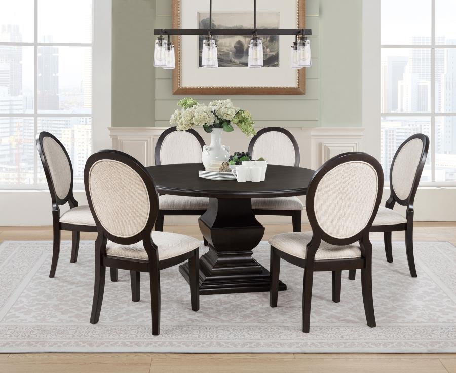 Twyla Round Wood Dining Room Table Set
