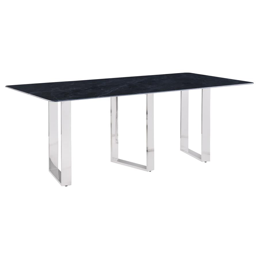 Desden Rectangular Sintered Stone Dining Table Gray