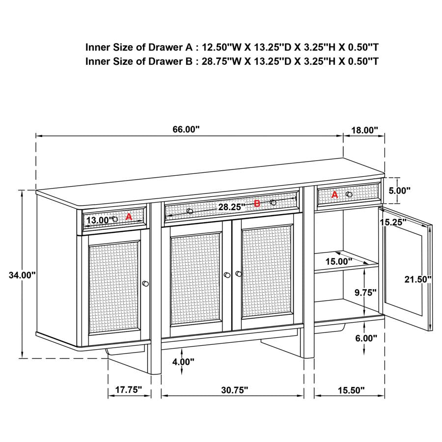 Kailani - 10 Piece Wood Dining Set with Sideboard - Beige Oak