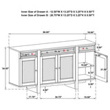 Kailani - 4-Door Cane Sideboard Buffet Cabinet - Beige Oak