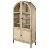 Kailani - 4-Door Cane Dining Vitrine Display Cabinet - Beige Oak