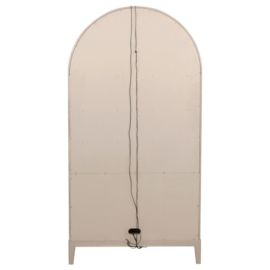 Kailani - 4-Door Cane Dining Vitrine Display Cabinet - Beige Oak