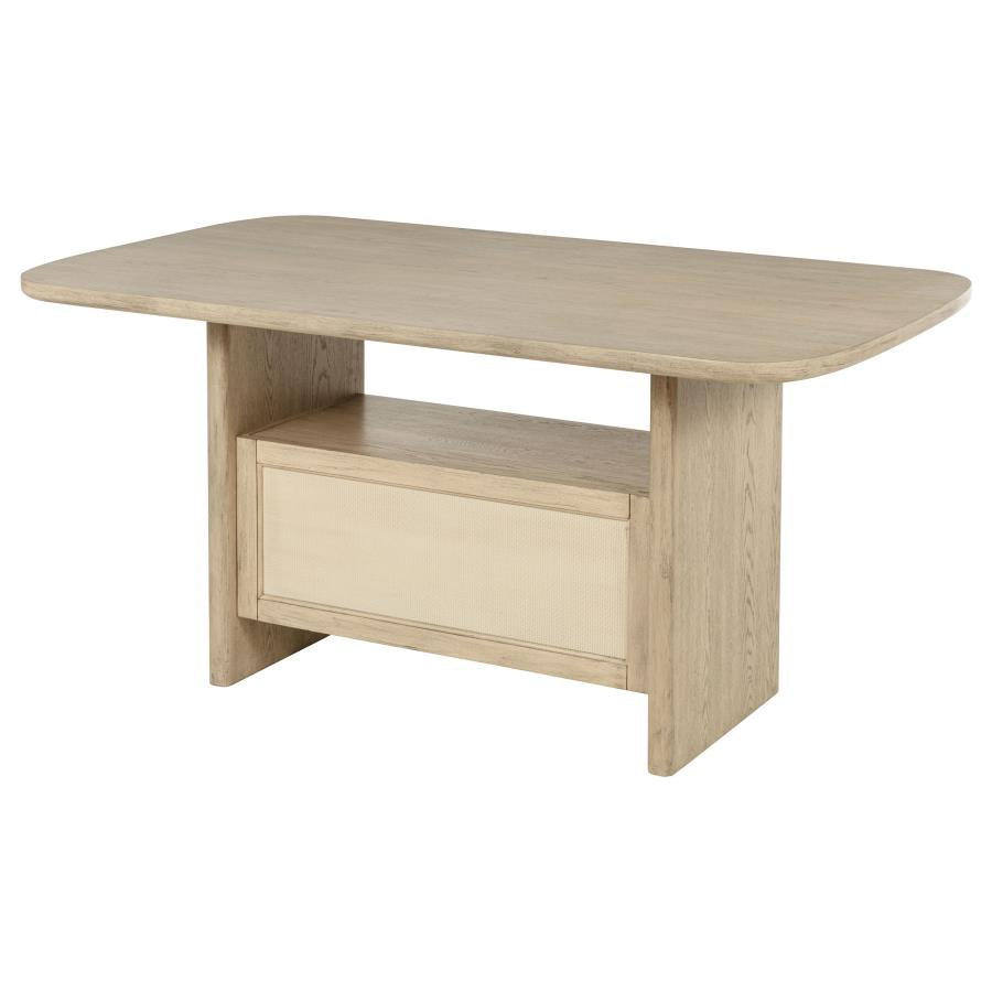 Kailani - Cane Counter Height Storage Dining Table - Beige Oak
