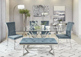 Beaufort Velvet Upholstered Dining Bench Steel Grey