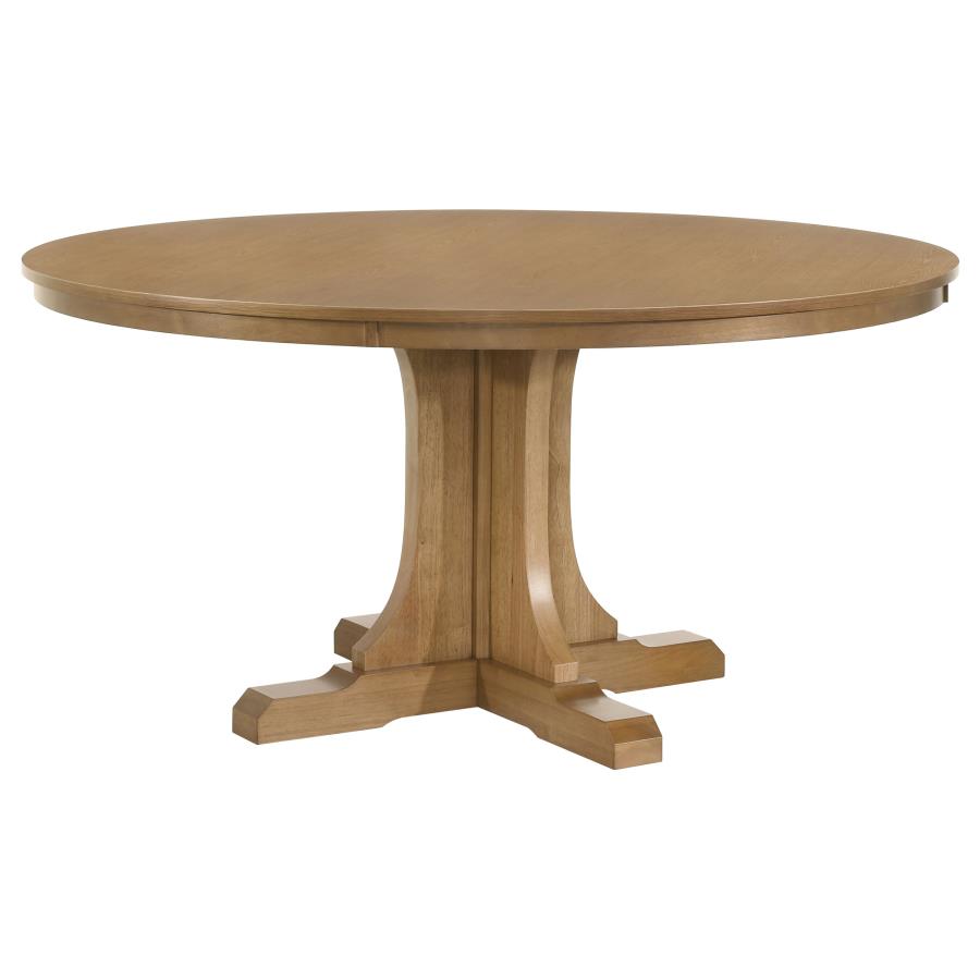 Hartville 60" Round Dining Table Natural Light Brown