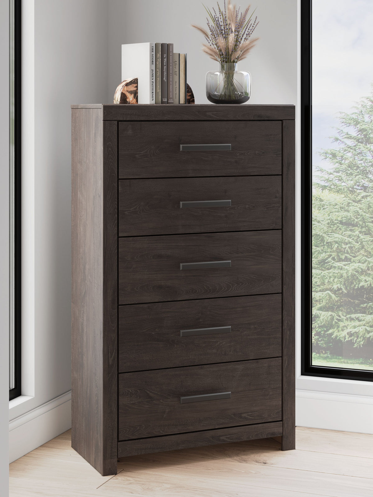 Prendonea - Charcoal - Five Drawer Chest by Signature Design by Ashley® | Bel Furniture