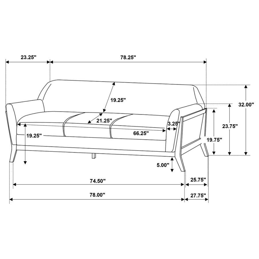 Vaughn - Fabric Upholstered Flared Arm Sofa Set