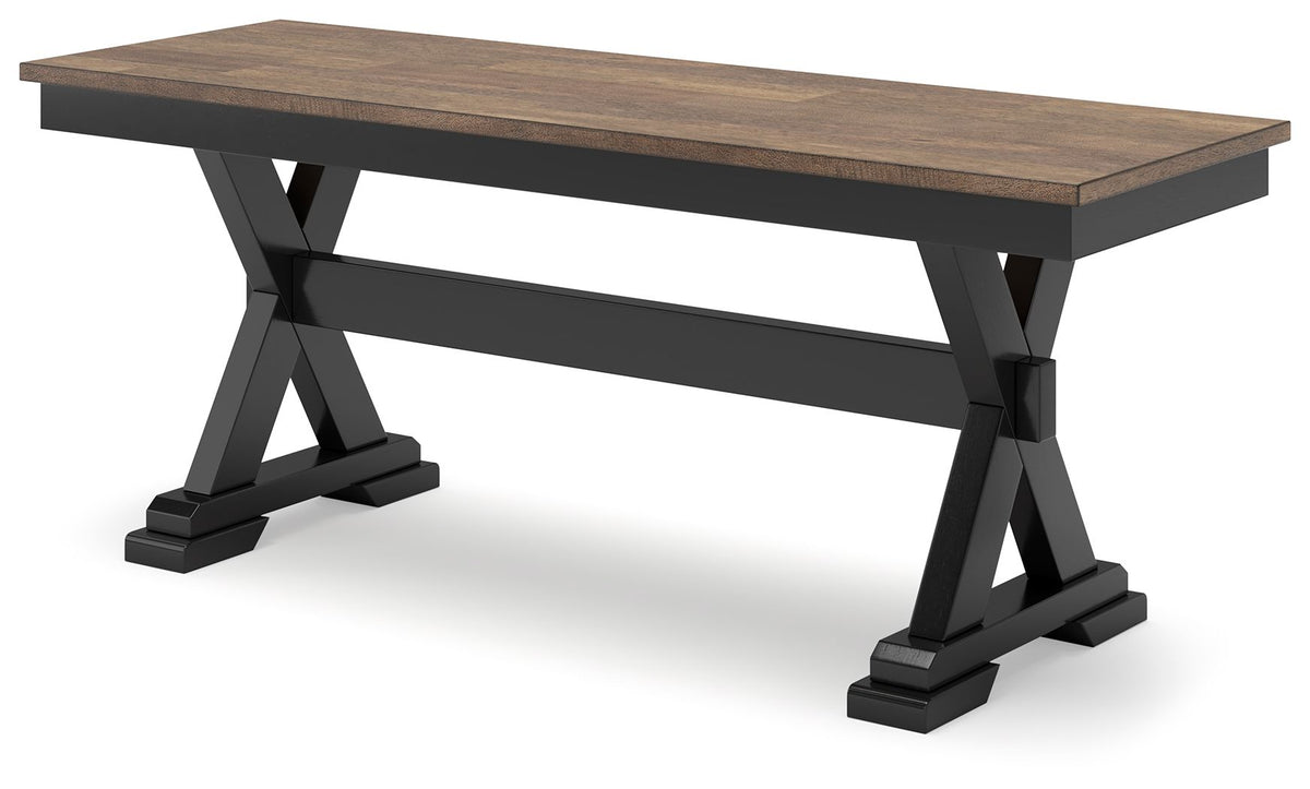 Wildenauer - Brown / Black - Large Dining Room Bench by Signature Design by Ashley® | Bel Furniture