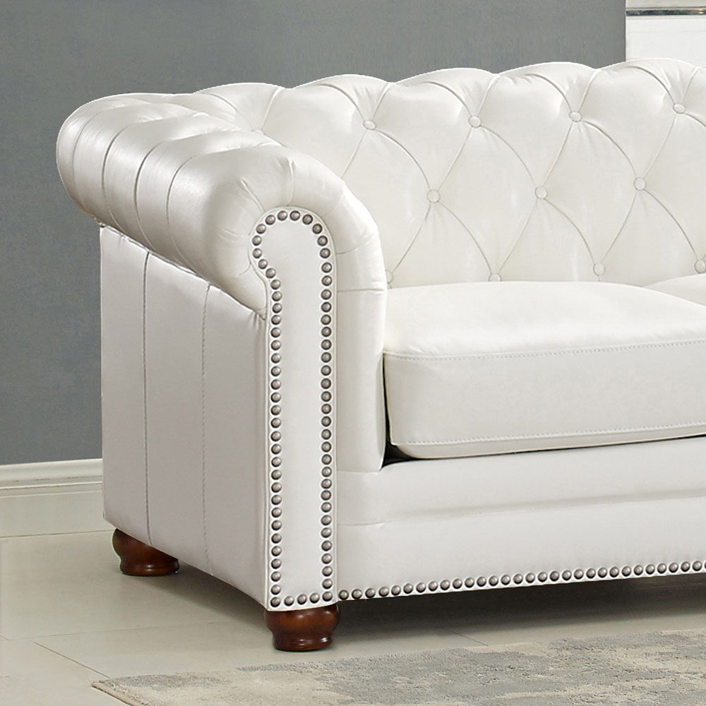 Aliso - Leather Sofa - Creamy White