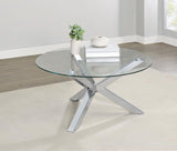 Kenzie - Round Tempered Glass Top Table by Coaster Fine Furniture | Bel Furniture