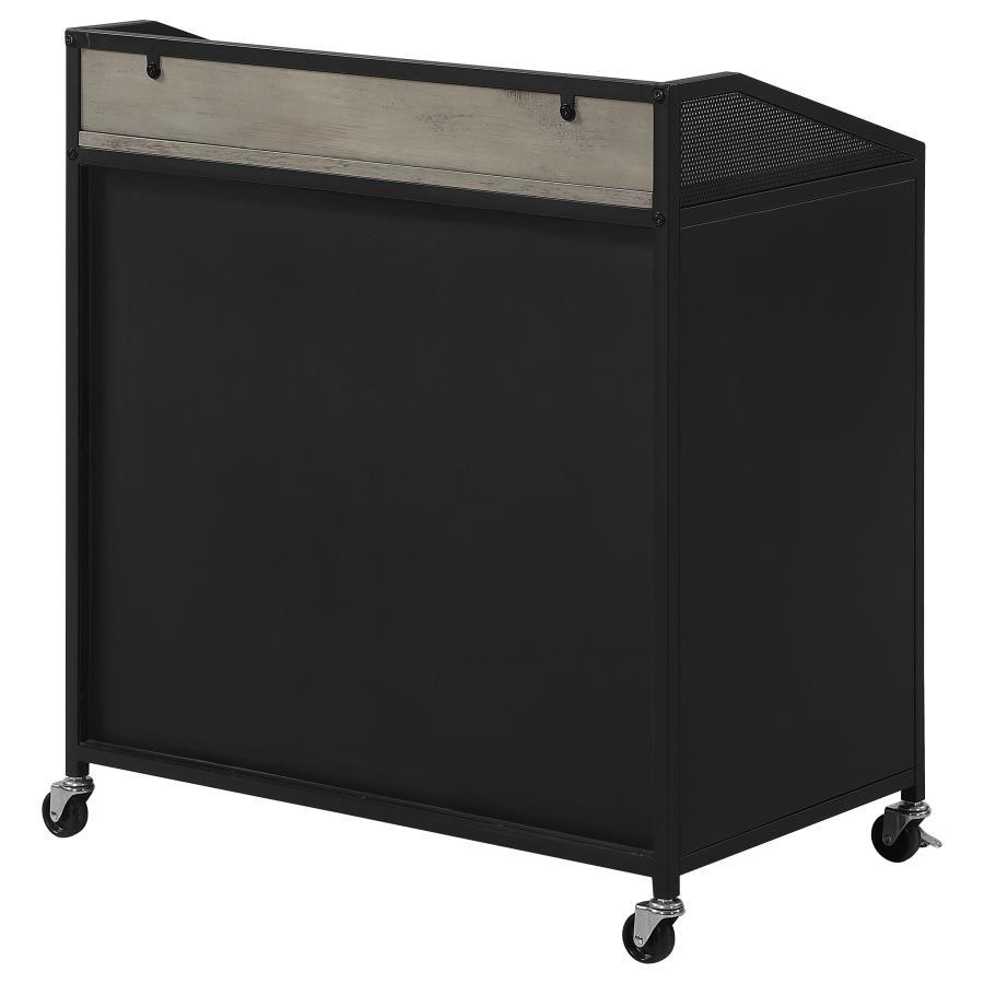 Arlette - 2 Door Mobile Home Bar Wine Cabinet - Sandy Black