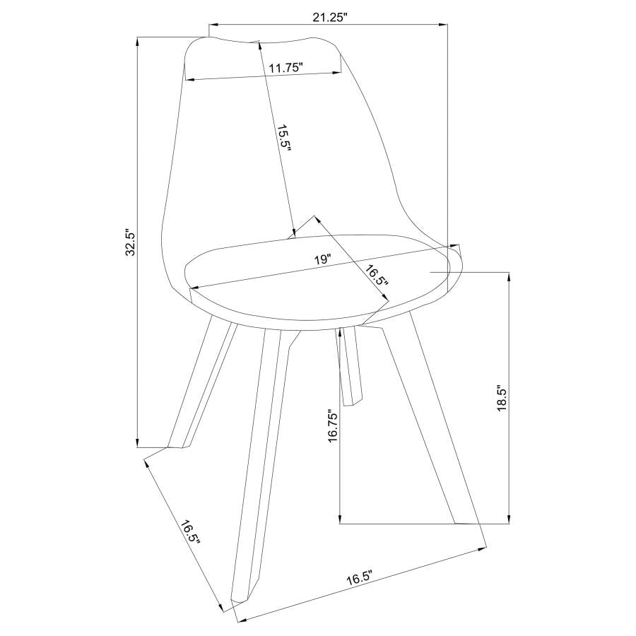 Caballo Polypropylene Dining Side Chair Grey (Set of 2)