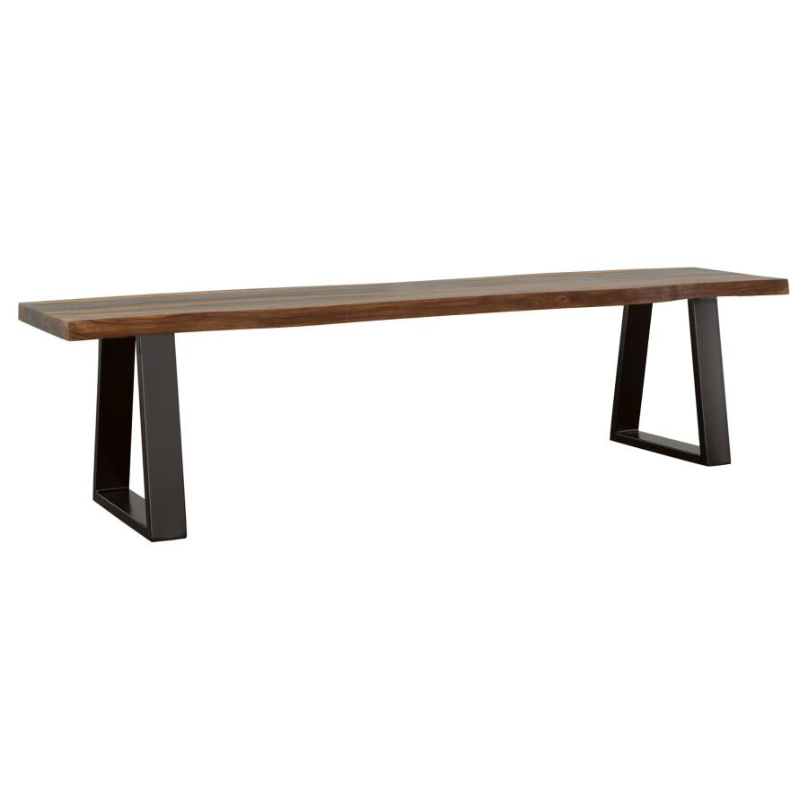 Ditman - Live Edge Wood Dining Bench - Gray Sheesham