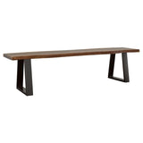 Ditman - Live Edge Wood Dining Bench - Gray Sheesham