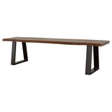 Ditman - Live Edge Wood Dining Bench - Gray Sheesham