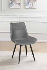 Brassie - Upholstered Swivel Dining Side Chair (Set of 2) - Gray
