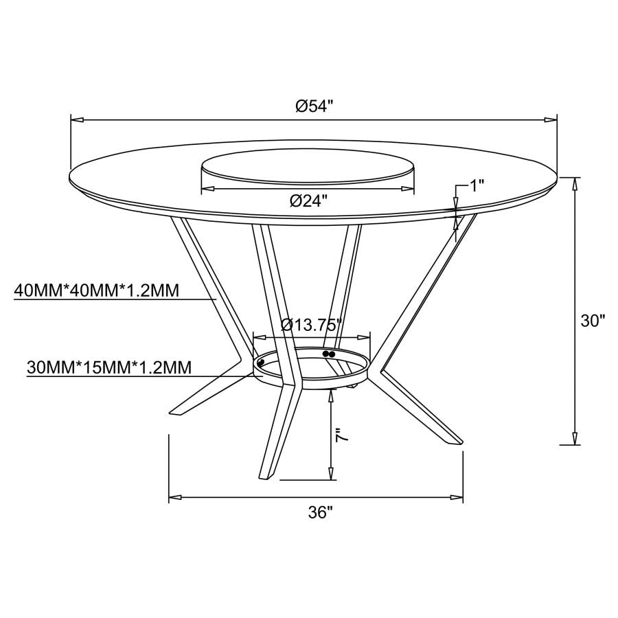 Abby - 5 Piece Round Dining Table Set - White High Gloss