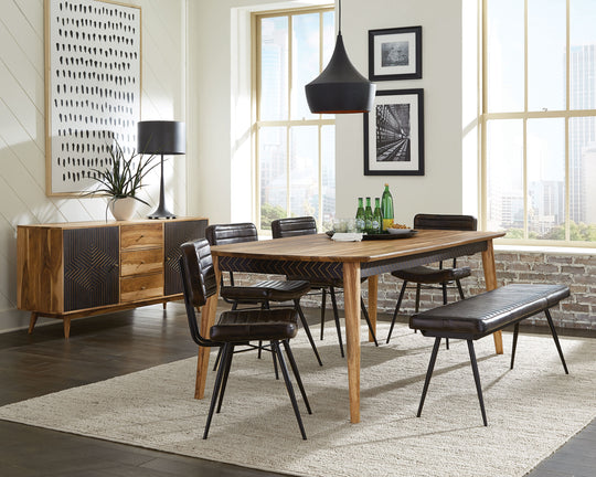 Partridge Dining Set Natural Sheesham and Espresso