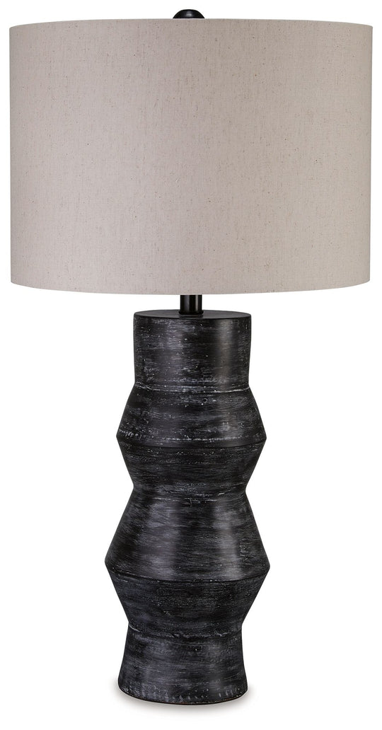 Kerbert - Distressed Black - Terracotta Table Lamp by Signature Design by Ashley® | Bel Furniture