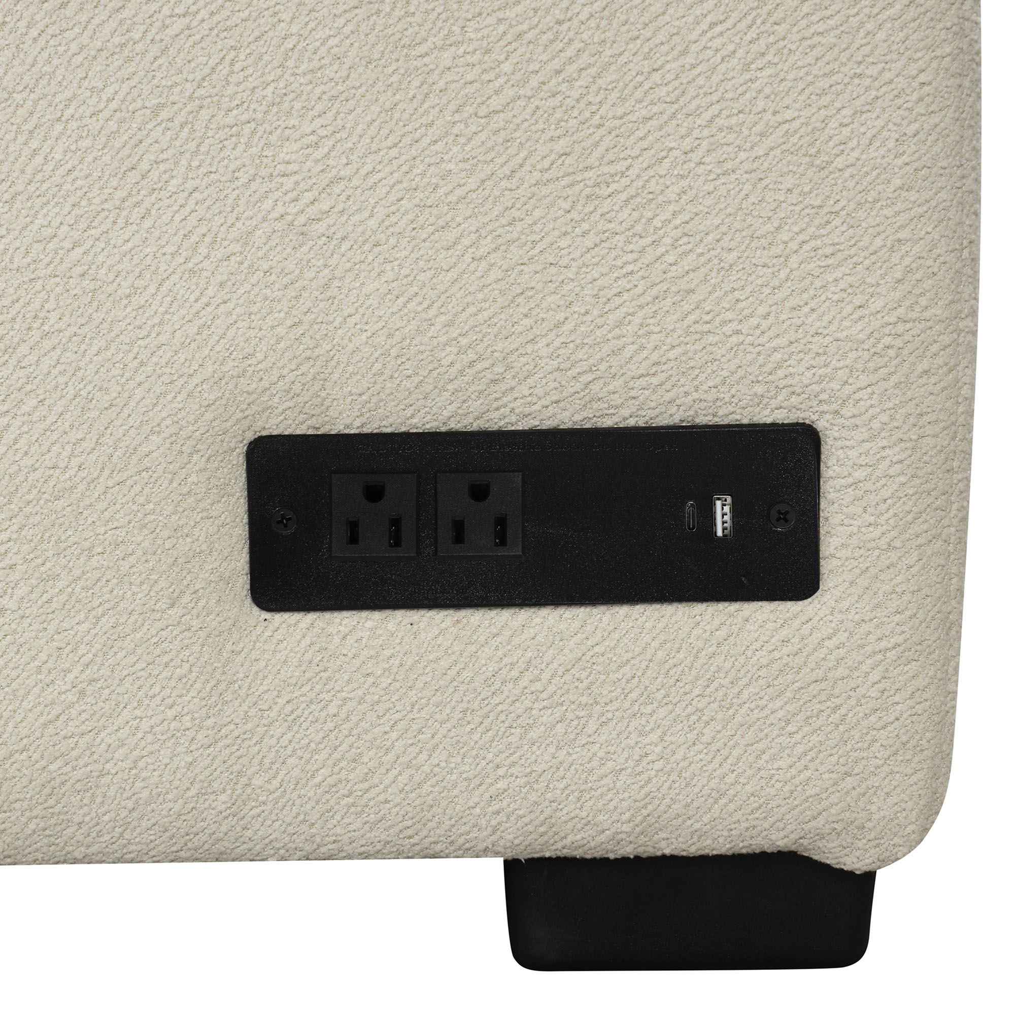 L-Shaped Sectional Pull Out Sofa Bed Sleeper Sofa With Two USB Ports, Two Power Sockets And A Movable Storage Ottoman