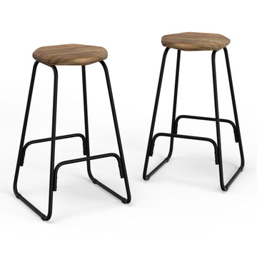 Orson - Saddle Counter Height Stool (Set of 2) - Natural by Simpli-Home | Bel Furniture