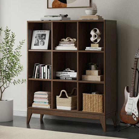 Harper - 9 Cube Storage - Walnut Brown by Simpli-Home | Bel Furniture