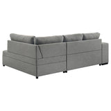 Roanne - Fabric Upholstered Sleeper Sectional Sofa - Gray
