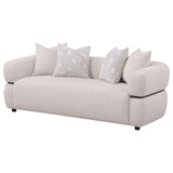 Jeanette - 84" Fabric Upholstered Round Arm Sofa - Beige