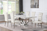 Kerwin Rectangular Dining Table Set White and Chrome