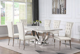 Kerwin Rectangular Dining Table Set White and Chrome