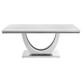 Kerwin Rectangular Dining Table Set White and Chrome