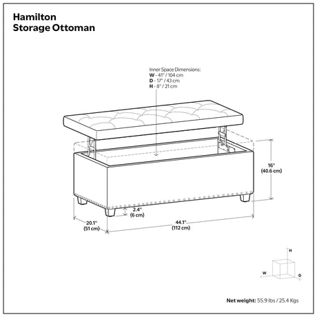 Hamilton - Upholstered Lift Top Rectangular Storage Ottoman - view 5