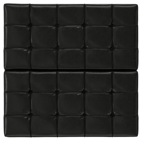 Harrison - Large Square Coffee Table Storage Ottoman - Black by Simpli-Home | Bel Furniture
