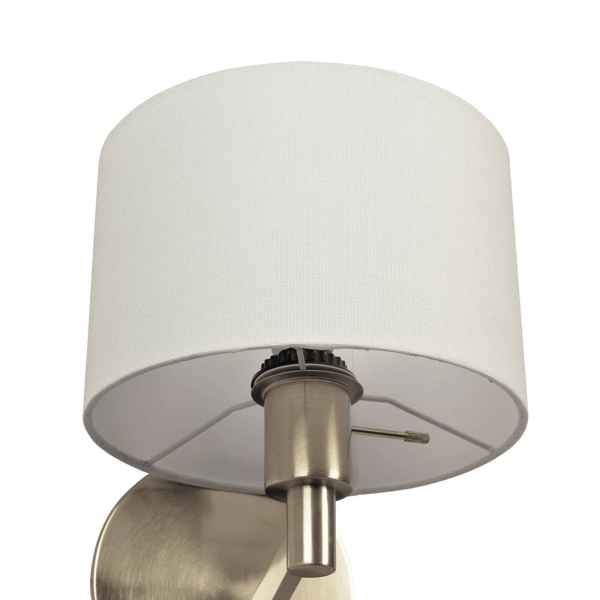 Nebula - Base Wall Lamp With Rotary Switch Shade - Brushed Nickel / Silver / White by Ashcroft Furniture | Bel Furniture