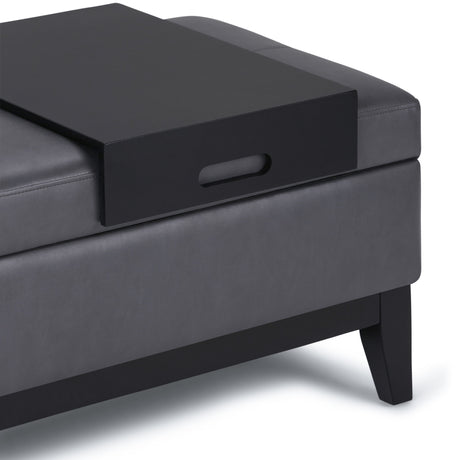 Oregon - Contemporary Storage Ottoman Bench With Tray - view 10