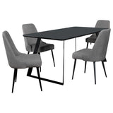 Smith Rectangular Ceramic Top Dining Table Set Black