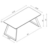 Smith Rectangular Ceramic Top Dining Table Set Black
