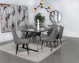 Smith Rectangular Ceramic Top Dining Table Set Black